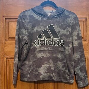adidas Youth Black & Gray Camo Logo Pullover Hoodie